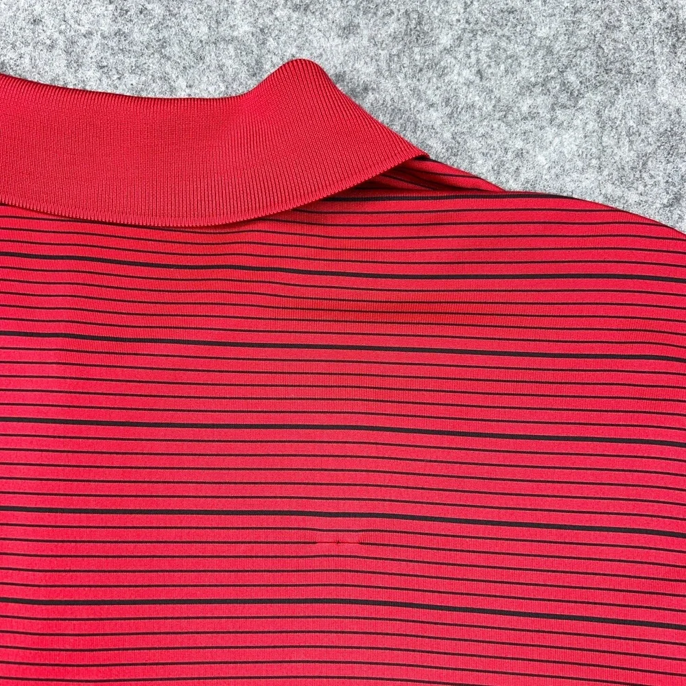 Maryland Terrapins Shirt Mens 2XL‎ Red Striped Terps Logo Performance Golf Polo